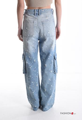 wide leg Jeans with buttons with zip with pockets - ph 2