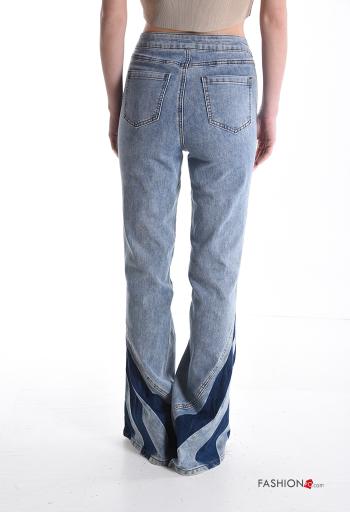 flared Cotton Jeans with pockets with zip - ph 2