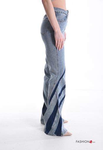 flared Cotton Jeans with pockets with zip - ph 3