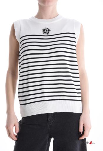 Top senza maniche girocollo Fantasia righe - ph 1