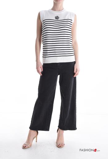 Top senza maniche girocollo Fantasia righe - ph 5