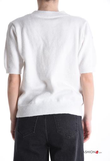 Floral short sleeve crew neck Sweater - ph 2