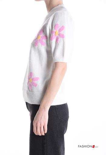 Floral short sleeve crew neck Sweater - ph 3