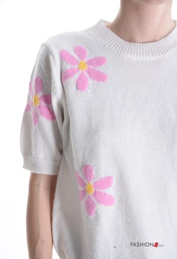 Floral short sleeve crew neck Sweater - ph 4