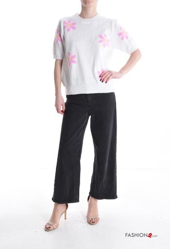 Floral short sleeve crew neck Sweater - ph 5