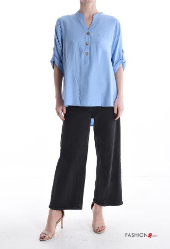 Blouse à boutons manches à trois-quarts - ph 5