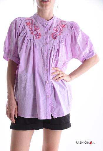 Camicia in Cotone Fantasia ricamata - ph 1