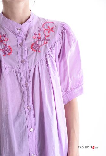 Camicia in Cotone Fantasia ricamata - ph 4