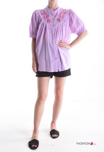 Camicia in Cotone Fantasia ricamata - ph 5