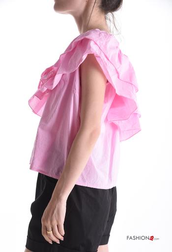one shoulder Cotton Top with flounces - ph 3