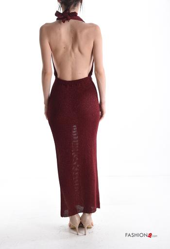 Abito scollato sulla schiena lurex regolabile con spacco scollo profondo - ph 2
