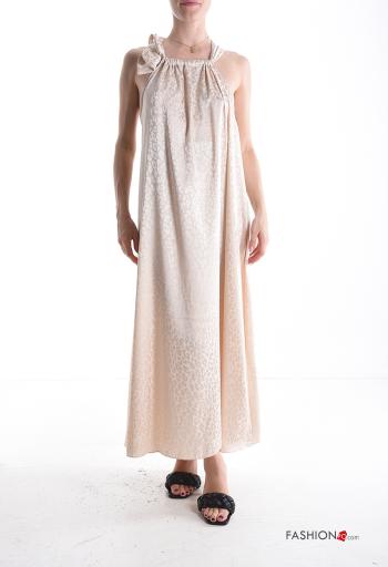 Robe ajustable sans manches imprimé avec noeud