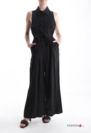 Streifenmuster Kleid aus Leinen