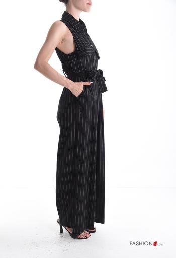 Streifenmuster Kleid aus Leinen - ph 3