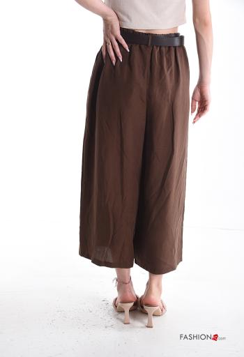 Pantalones de Lino con bolsillos con cinturón con elástico - ph 2