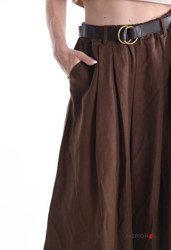 Pantalones de Lino con bolsillos con cinturón con elástico - ph 4