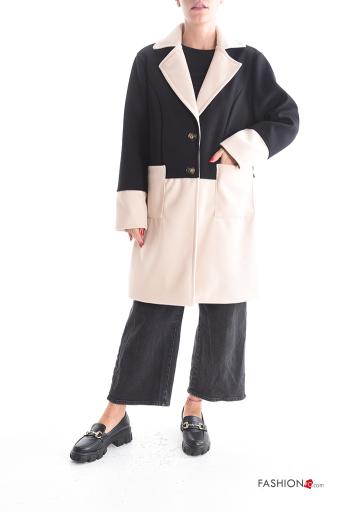 long sleeve Coat with buttons with lining with pockets