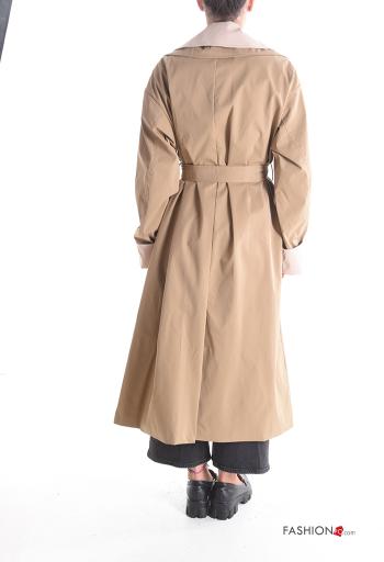 Gabardina manga comprida com cinto com bolsos com forro - ph 2