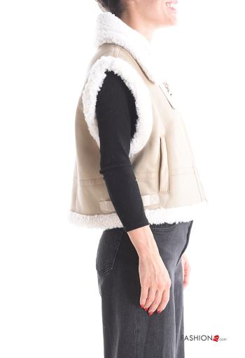 Colete com fivela com bolsos com fecho sem forro - ph 3