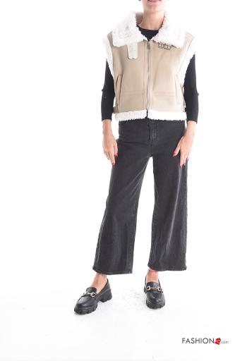 Colete com fivela com bolsos com fecho sem forro - ph 5