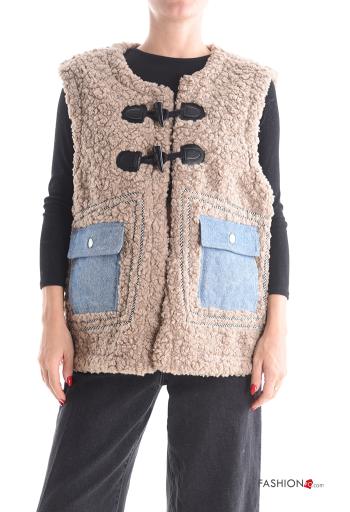 Colete com fivela com bolsos sem forro - ph 1