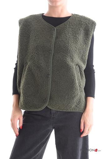 Smanicato in Cotone girocollo con bottoni con tasche - ph 1