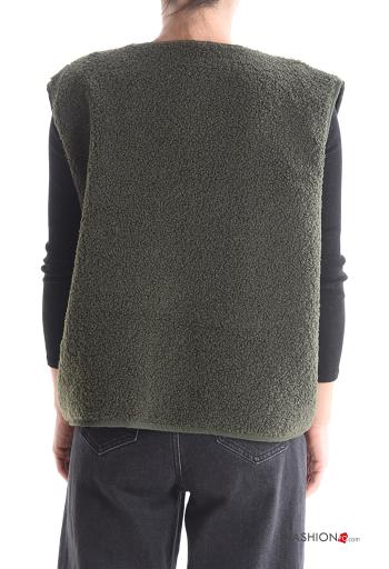 Smanicato in Cotone girocollo con bottoni con tasche - ph 2