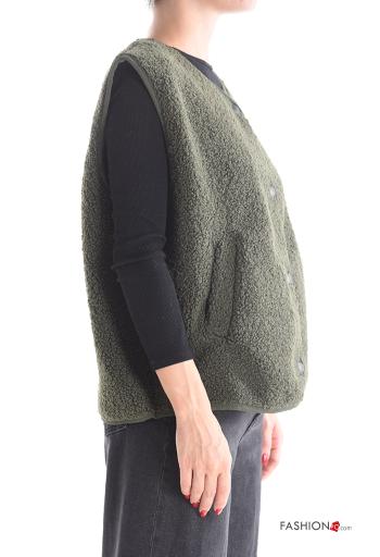 Smanicato in Cotone girocollo con bottoni con tasche - ph 3