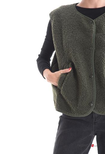 Smanicato in Cotone girocollo con bottoni con tasche - ph 4