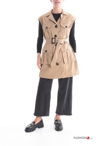 Veston à boutons avec ceinture avec doublure avec poches - ph 5