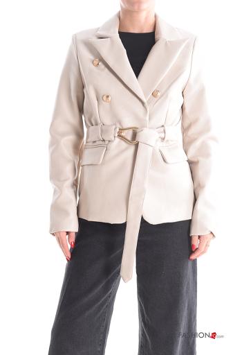 Giacca a vento maniche lunghe con fodera con cintura con bottoni - ph 1