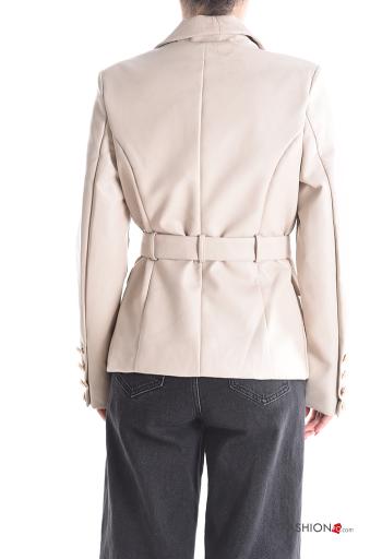 Giacca a vento maniche lunghe con fodera con cintura con bottoni - ph 2