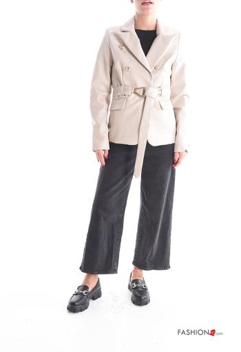 Giacca a vento maniche lunghe con fodera con cintura con bottoni - ph 5