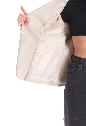 Giacca a vento maniche lunghe con fodera con cintura con bottoni - ph 6