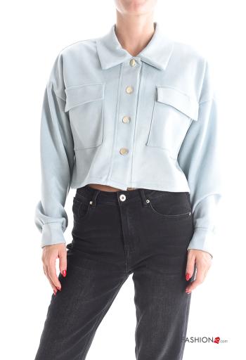 Blusão com gola com botões com bolsos - ph 1