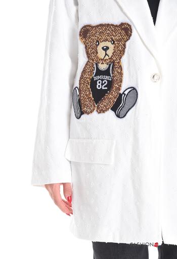 Giacca in Cotone maniche lunghe Fantasia animali con bottoni - ph 4