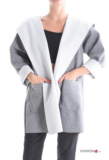 Casaco manga comprida com bolsos com capuz - ph 1