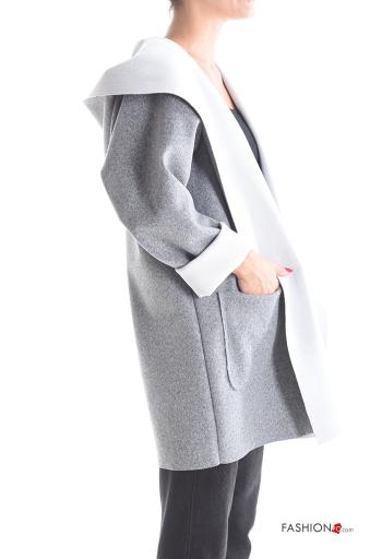 Casaco manga comprida com bolsos com capuz - ph 3