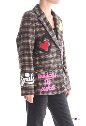 Blazer in Cotone maniche lunghe Fantasia tartan con bottoni con fodera - ph 3