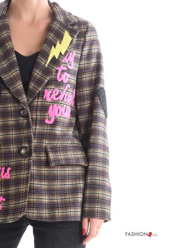 Blazer in Cotone maniche lunghe Fantasia tartan con bottoni con fodera - ph 4