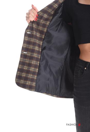 Blazer in Cotone maniche lunghe Fantasia tartan con bottoni con fodera - ph 6