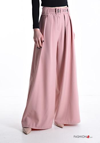 wide leg Trousers with belt with elastic