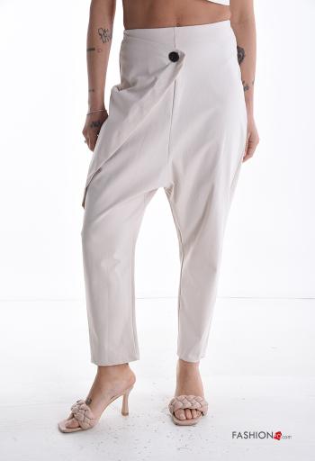 Pantalone in Cotone cavallo basso con bottoni - ph 1