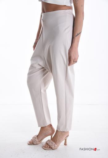Pantalone in Cotone cavallo basso con bottoni - ph 3
