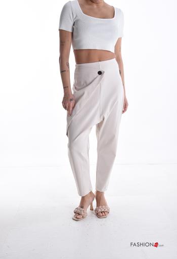 Pantalone in Cotone cavallo basso con bottoni - ph 5