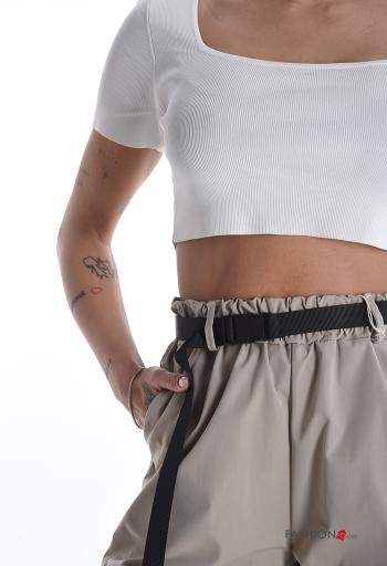 Pantalone con elastico con cintura con tasche - ph 4