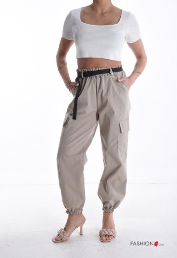 Pantalone con elastico con cintura con tasche - ph 5