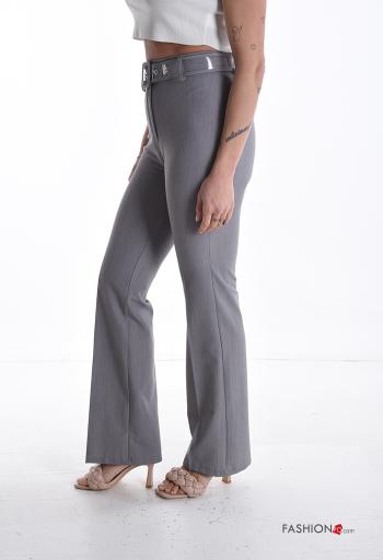 Pantalone vita alta con cintura con zip - ph 3