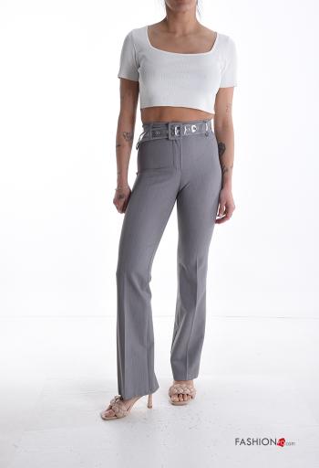 Pantalone vita alta con cintura con zip - ph 5