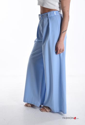 hoher Taille wide leg Hose mit Gürtel - ph 3